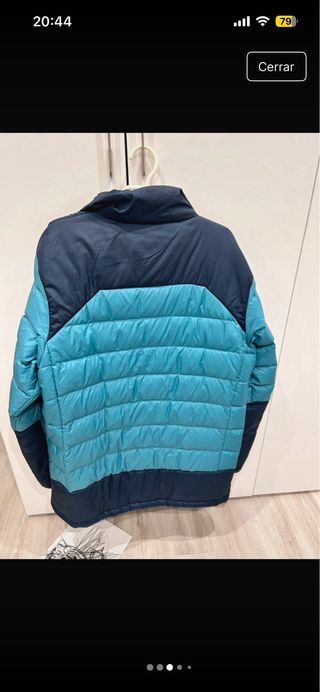 Abrigo plumas Columbia azul y turquesa