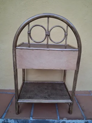 Mesita Bambú y Ratán 46x32