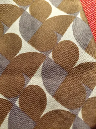 Corbata Loewe Seda Vintage Años 50 Marrón Gris