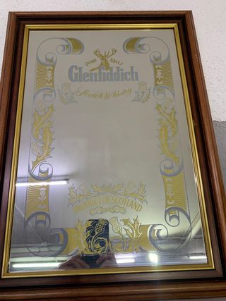 Espejo Glenfiddich Madera y Cristal