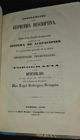 1850, Geometría - Libro antiguo encuadernado Mates