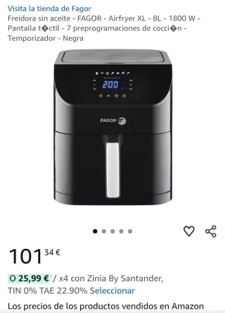 Freidora Fagor 8L - 1800W