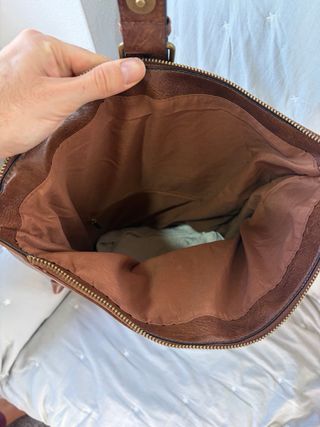 Mochila casual de  piel italiana en color marrón