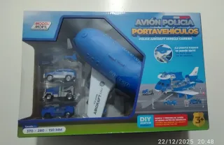 Avión Policía Porta Vehículos Juguete