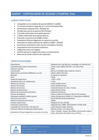 Armario DESICO A2003P Control Accesos/Segur