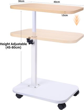 Mesa auxiliar con ruedas, altura ajustable