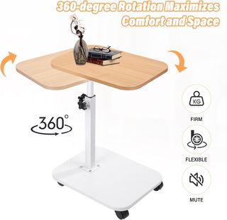 Mesa auxiliar con ruedas, altura ajustable