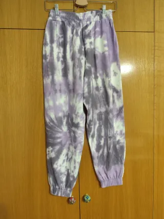 Pantalones Tie Dye Morado y Blanco