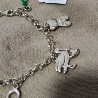 Pulsera Plata Bebé Mamá Charms