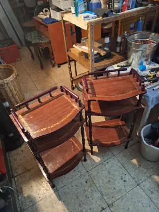 Mesa auxiliar vintage 2 estantes