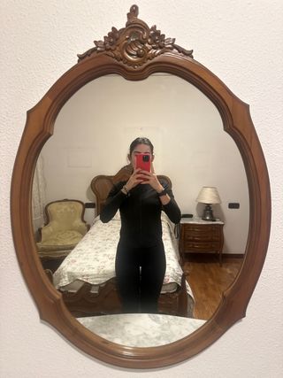 Espejo de pared madera y mármol