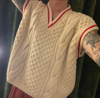 Chaleco Gucci Hombre Blanco Rojo