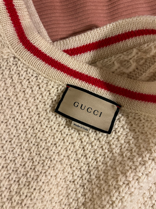 Chaleco Gucci Hombre Blanco Rojo