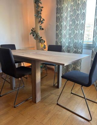 4 Sillas Comedor Tela y Metal