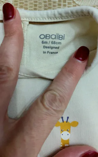 Tutina a maniche lunghe, in cotone, Obaïbi (6Mesi)