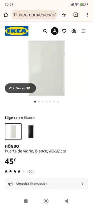 Armario Ikea Billy Cristal