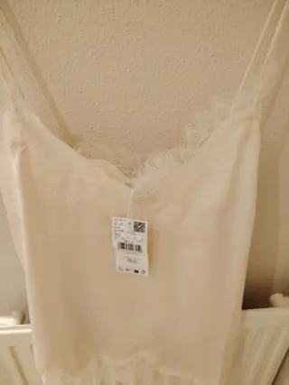 Top lencero Mango crudo XS encaje