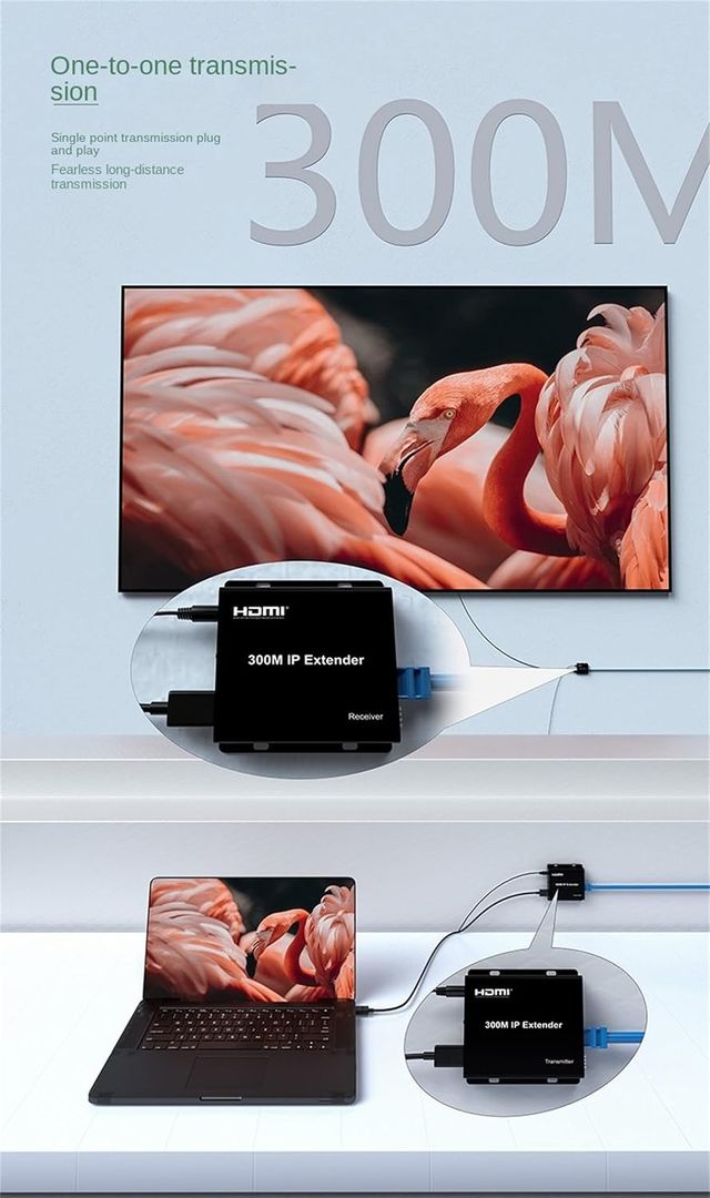 Extensor IP 300M  HDMI Extender over IP RJ45 Cat6