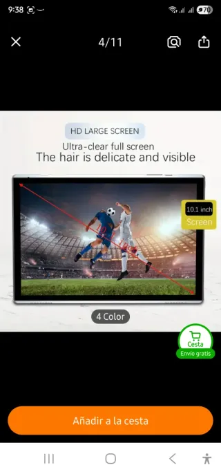 Tablet Android 15, Quadcore, pantalla 10.1" FHD