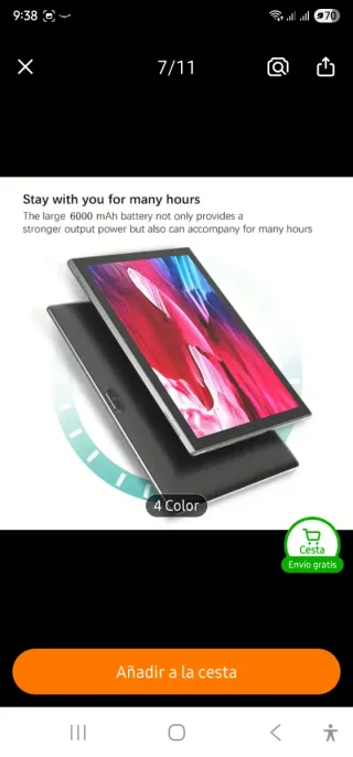 Tablet Android 15, Quadcore, pantalla 10.1" FHD