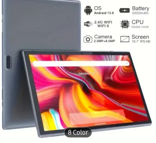 Tablet Android 15, Quadcore, pantalla 10.1" FHD