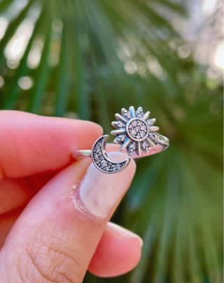 Anello Argento 925 Sole Luna con zirconi