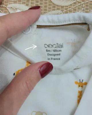 Tutina a maniche lunghe, in cotone, Obaïbi (6Mesi)