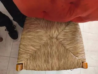 Mesa redonda cocina y 6 sillas enea