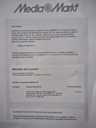 Samsung Galaxy Z Fold 4 Dorado