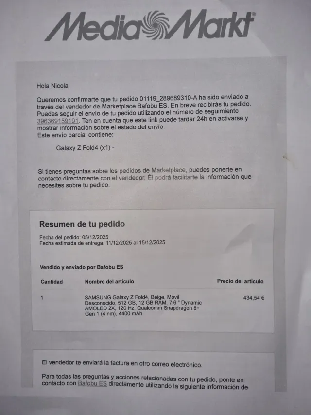 Samsung Galaxy Z Fold 4 Dorado