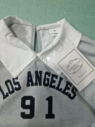 Conjunto Jersey y Falda Niña Gris