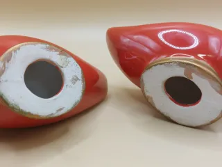 Pareja Cisnes Cerámica Art Déco Revival