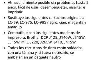 Cartuchos Tinta Brother