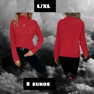 Jersey rojo cuello alto talla L/XL
