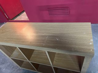 Estantería madera 6 compartimentos con ruedas