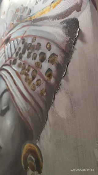 Cuadro mujer africana turbante dorado