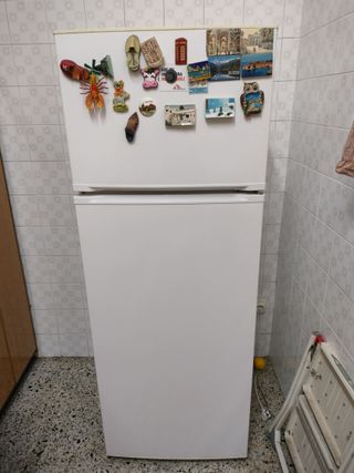 Nevera blanca con congelador