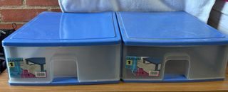 Cajonera Plástico Azul Transparente