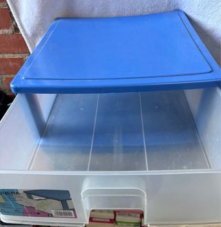 Cajonera Plástico Azul Transparente