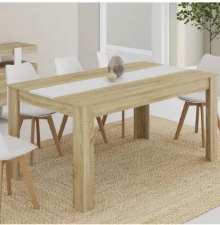 Mesa de comedor de madera fija
