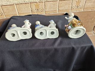 Conjunto figuras porcelana esmaltada niños
