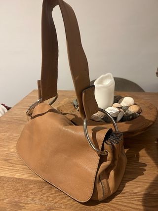 Bolso de piel Cats beige/marrón