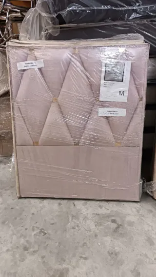 Cabezal tapizado 90cm tela blanco