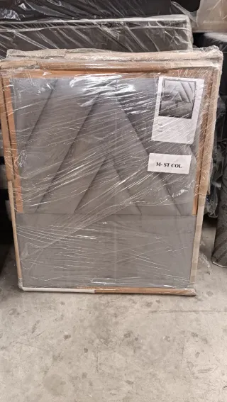 Cabezal tapizado 90cm tela blanco