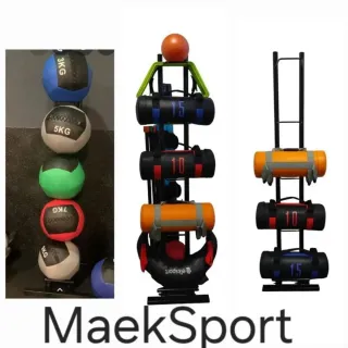 Soporte sacos rusos, balón medicinal