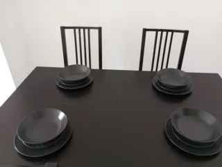 Juego de 5 platos hondos grises