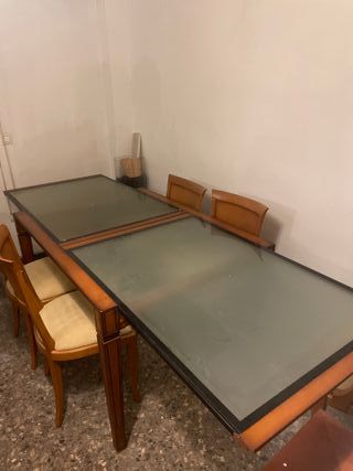 Mesa comedor extensible y 6 sillas