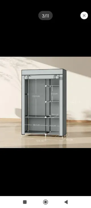 Armario Plegable Tela Gris