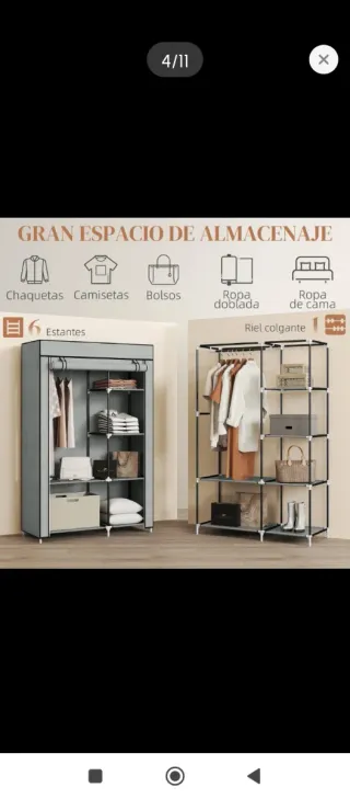 Armario Plegable Tela Gris