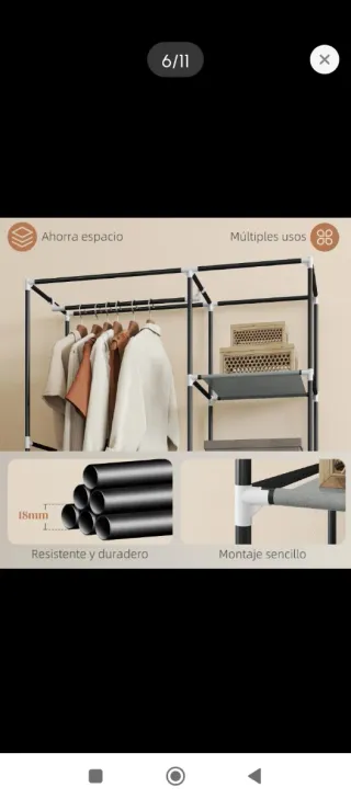 Armario Plegable Tela Gris